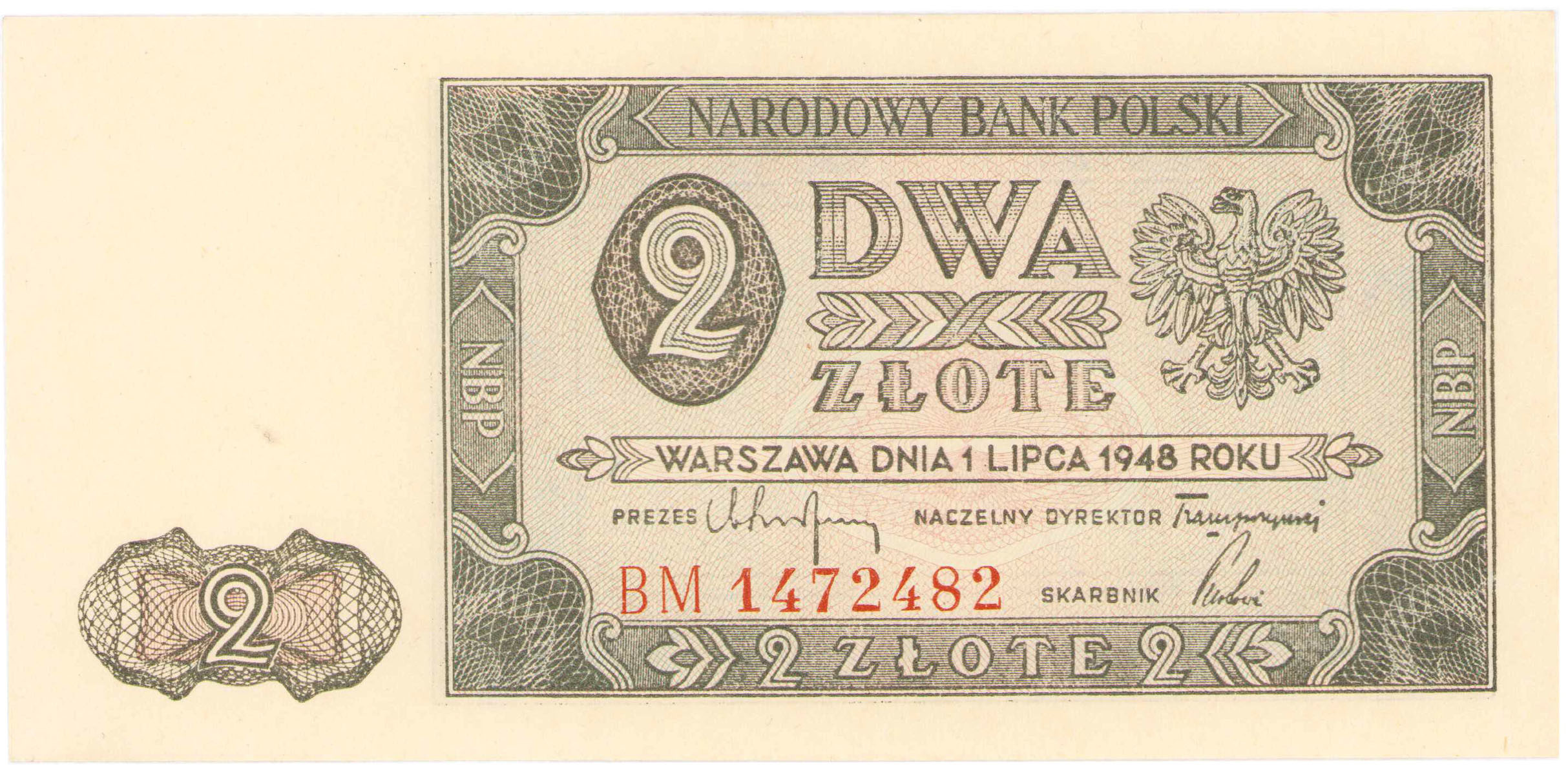 2 złote 1948 seria BM – PIĘKNE